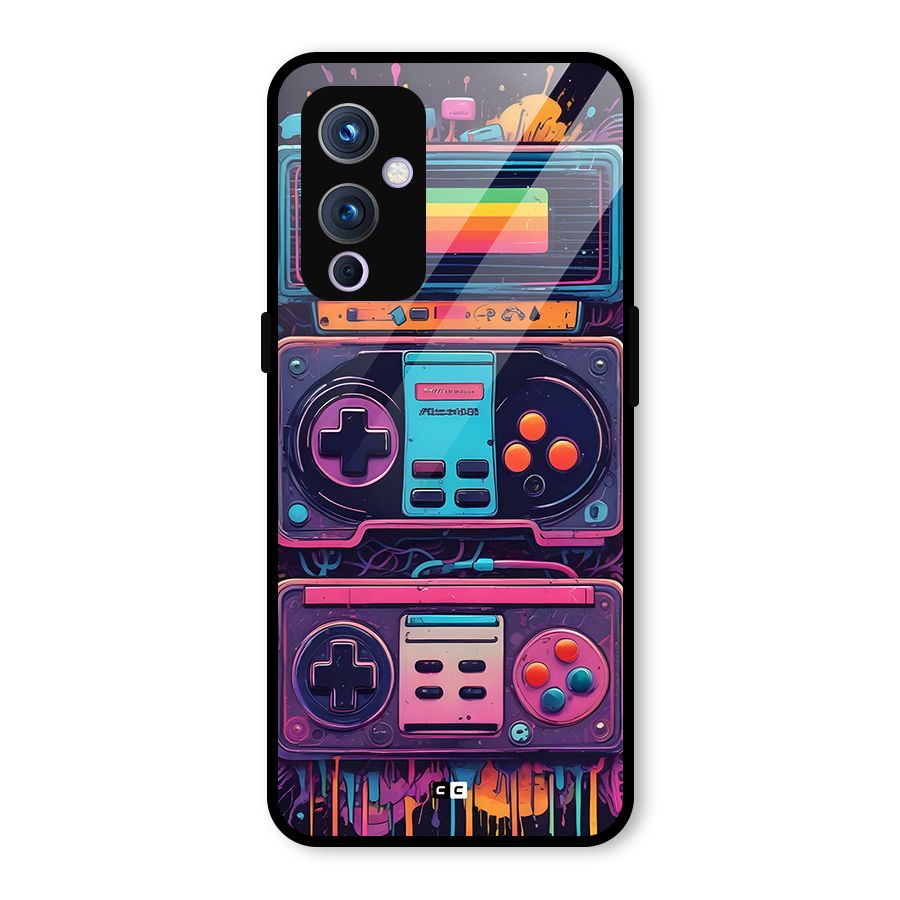Comic Gaming Console Glass Back Case for OnePlus 9