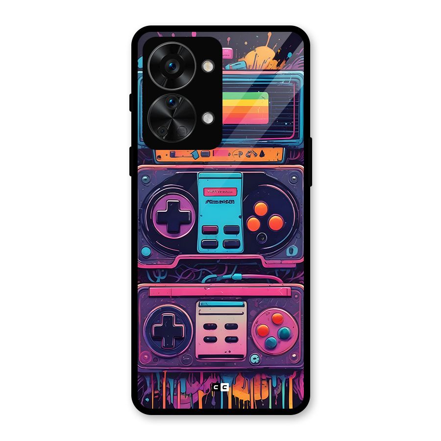 Comic Gaming Console Glass Back Case for OnePlus Nord 2T