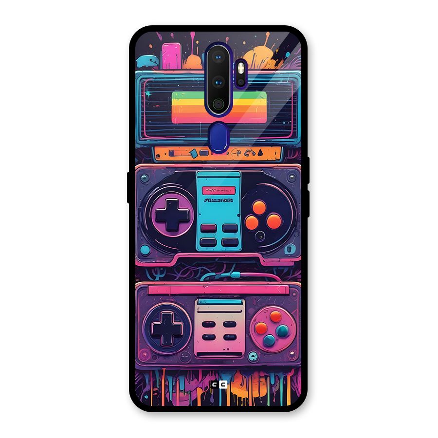 Comic Gaming Console Glass Back Case for Oppo A9 (2020)