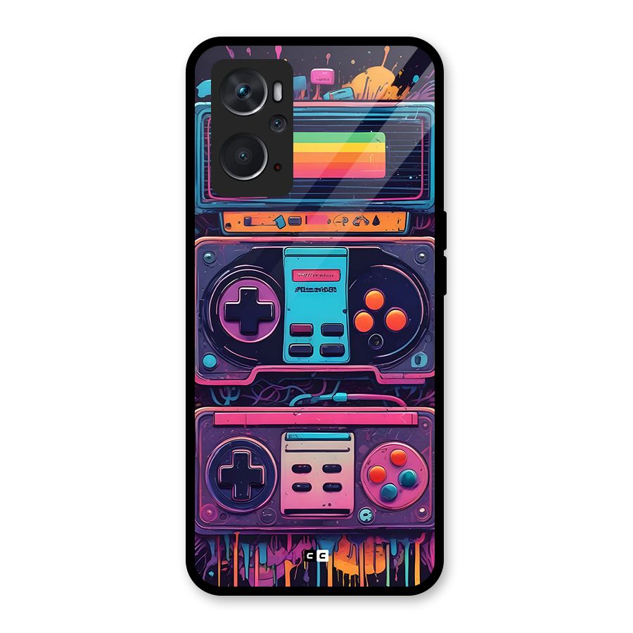 Comic Gaming Console Glass Back Case for Oppo K10 4G