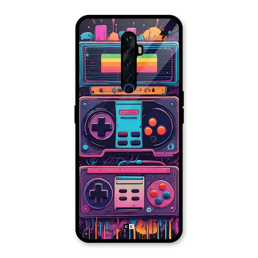 Comic Gaming Console Glass Back Case for Oppo Reno2 Z
