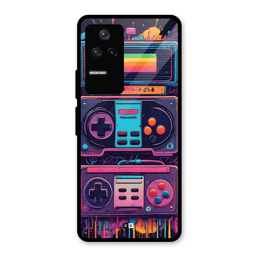 Comic Gaming Console Glass Back Case for Poco F4 5G