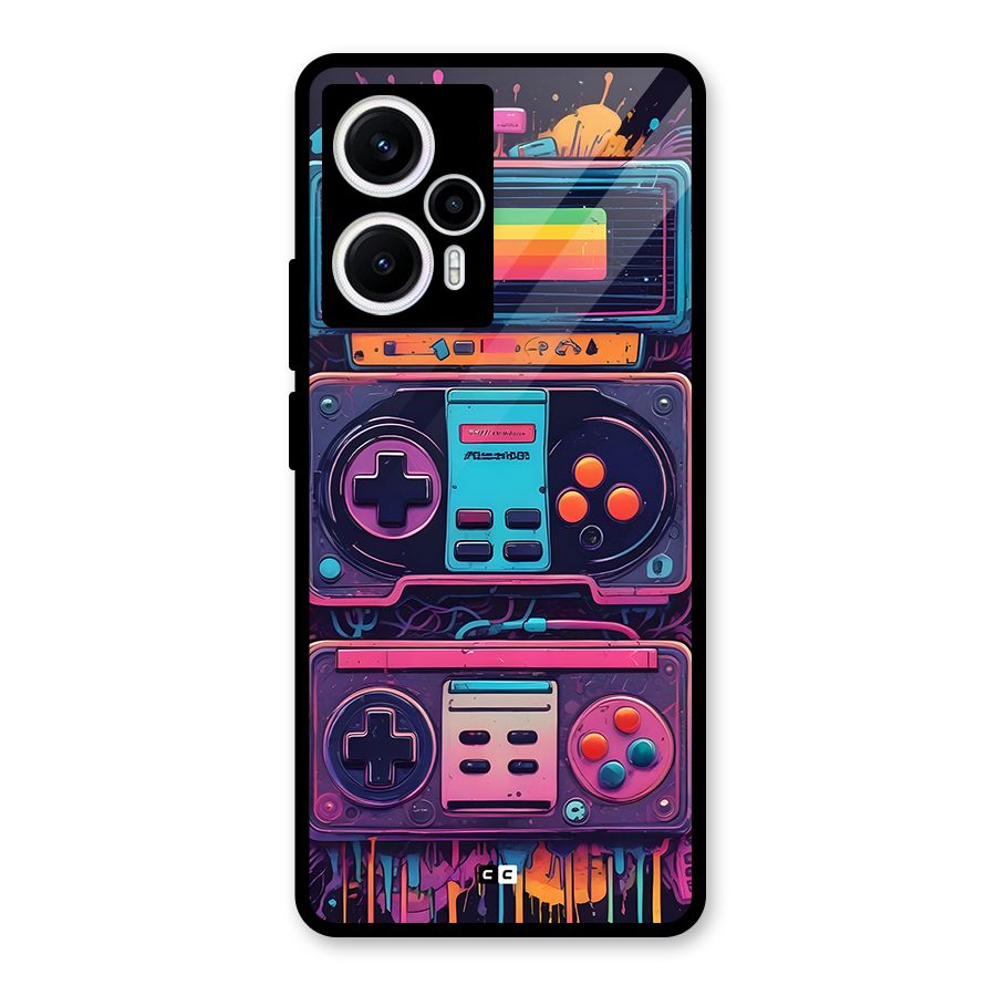 Comic Gaming Console Glass Back Case for Poco F5