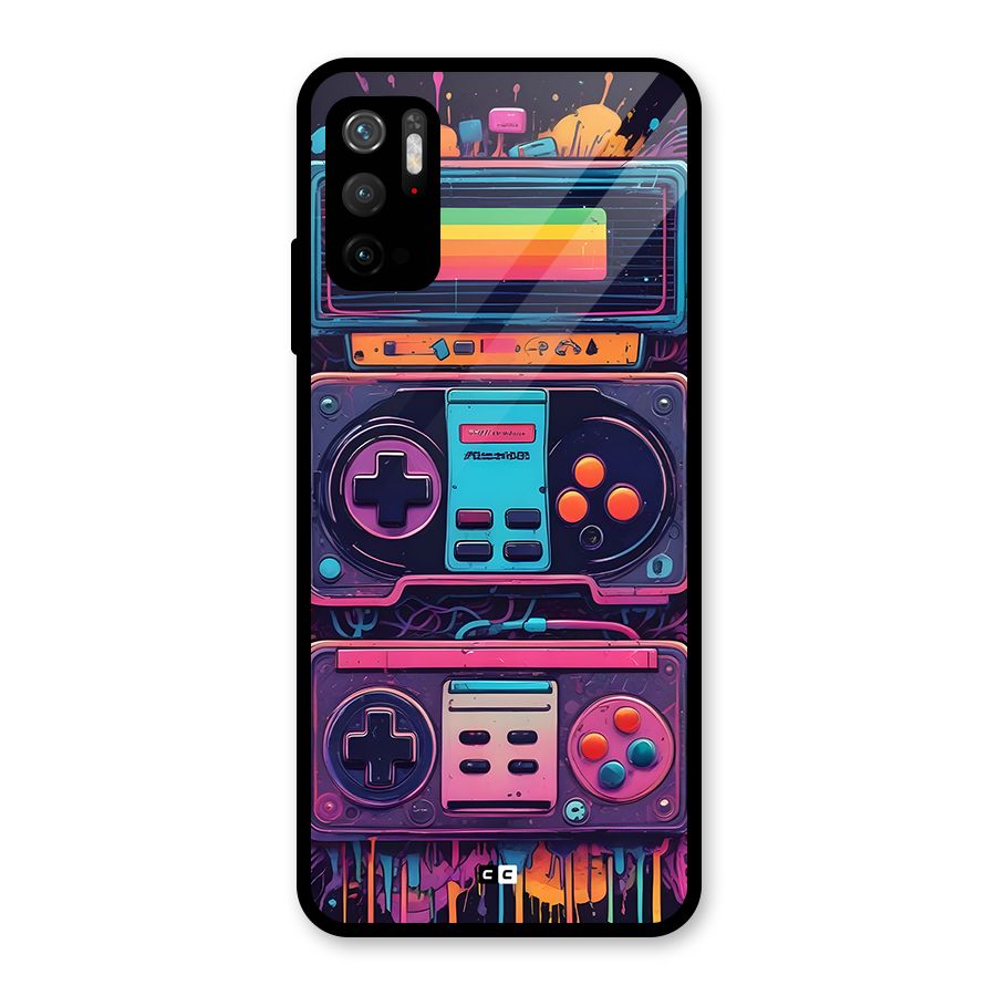 Comic Gaming Console Glass Back Case for Poco M3 Pro 5G