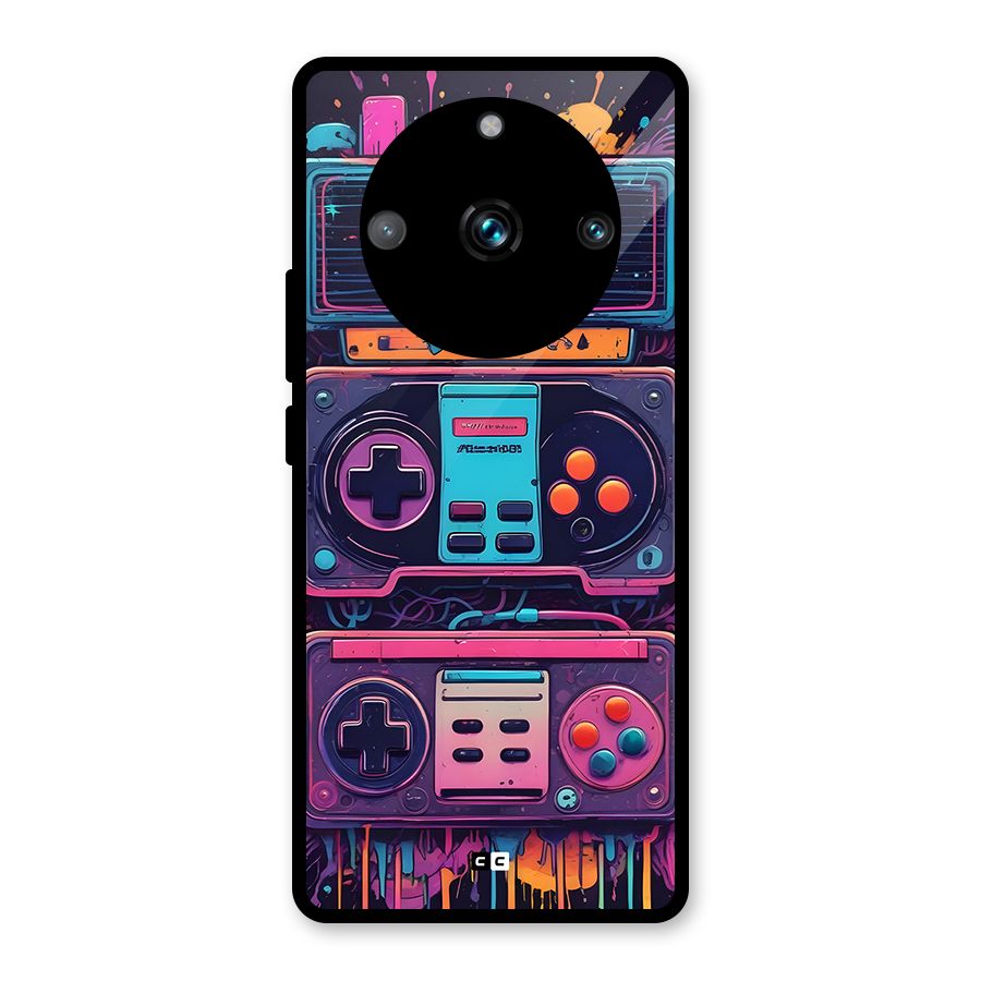 Comic Gaming Console Glass Back Case for Realme 11 Pro Plus