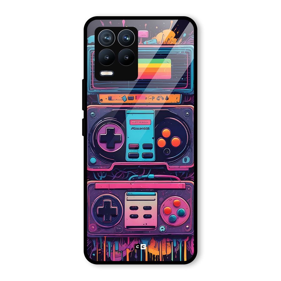 Comic Gaming Console Glass Back Case for Realme 8