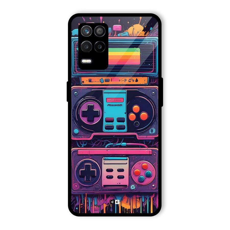 Comic Gaming Console Glass Back Case for Realme 8 5G