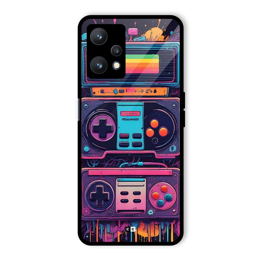 Comic Gaming Console Glass Back Case for Realme 9 Pro 5G