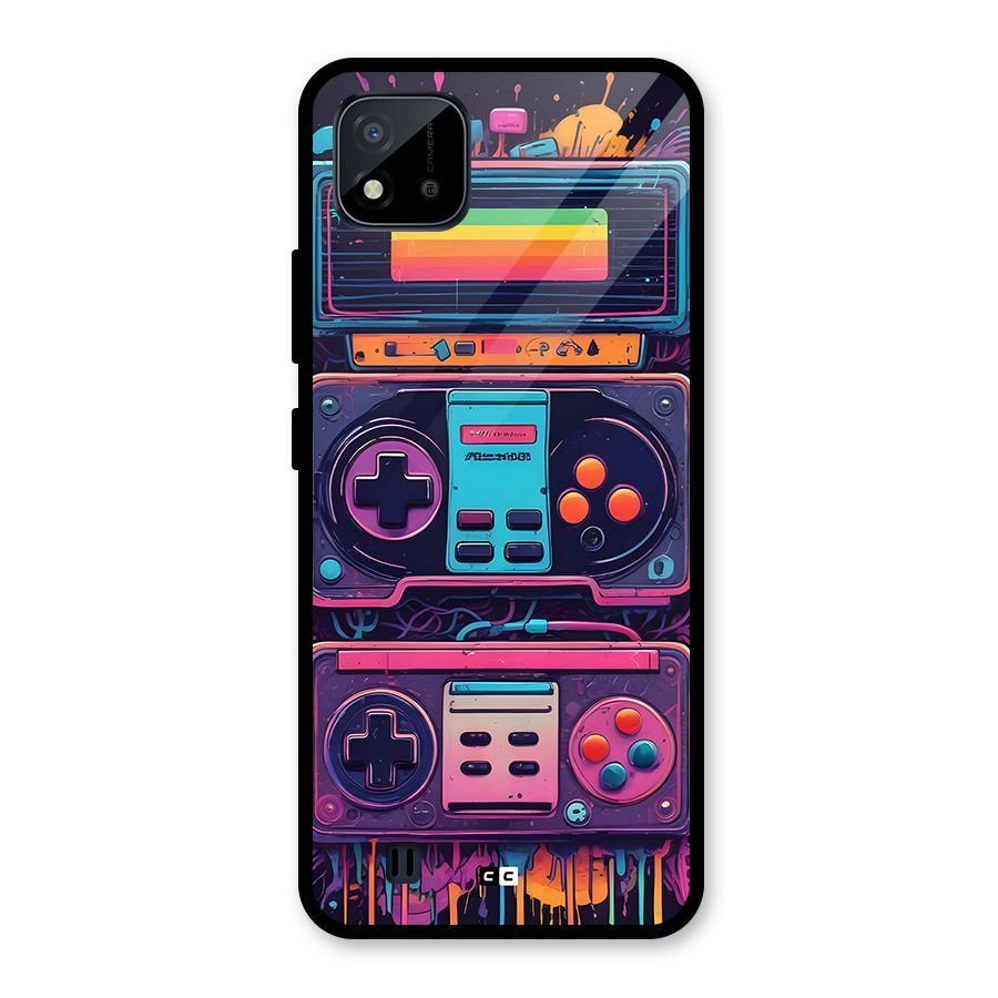 Comic Gaming Console Glass Back Case for Realme C11 2021