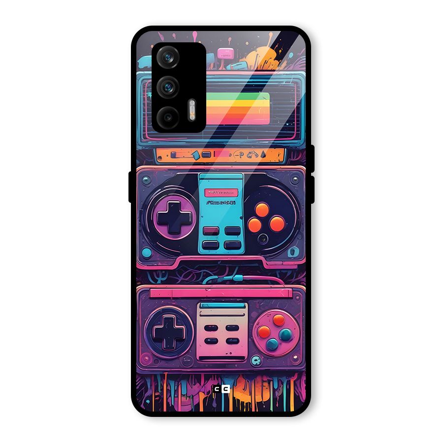 Comic Gaming Console Glass Back Case for Realme GT 5G