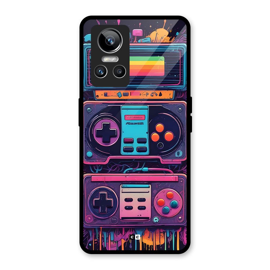 Comic Gaming Console Glass Back Case for Realme GT Neo 3
