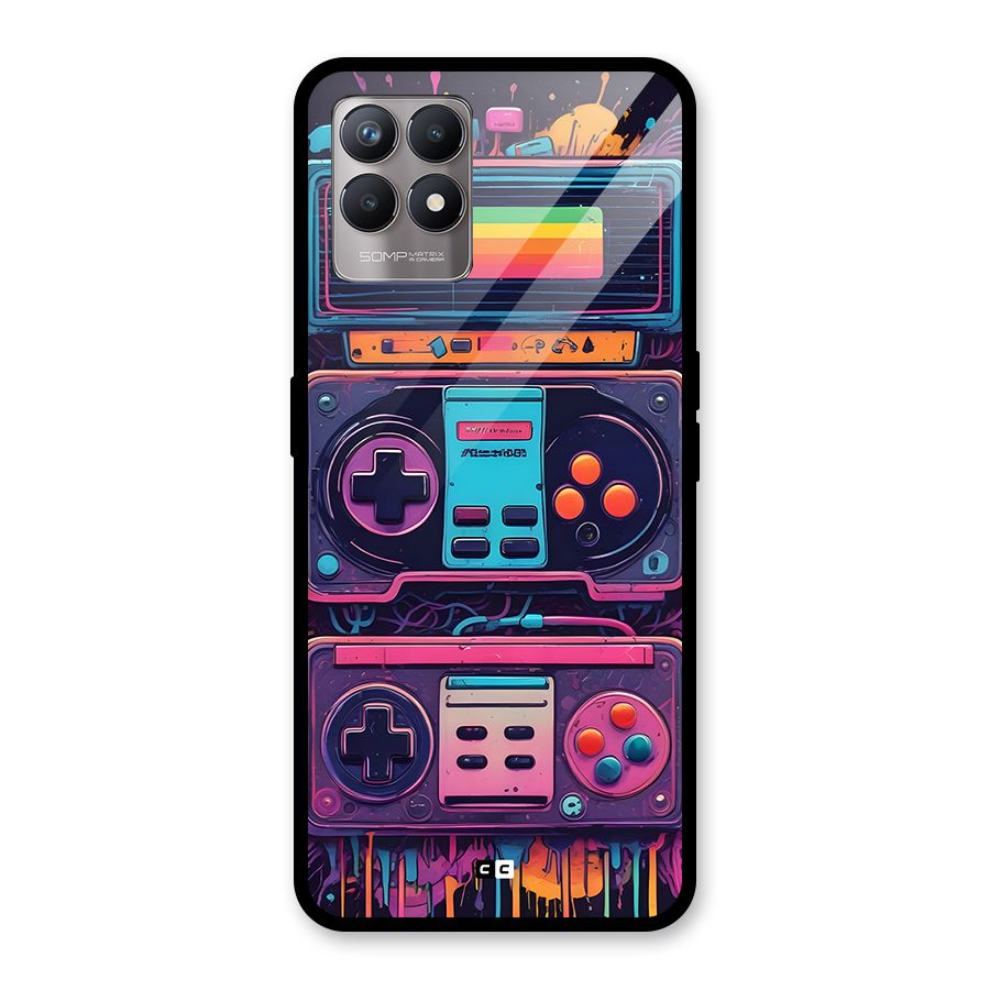 Comic Gaming Console Glass Back Case for Realme Narzo 50