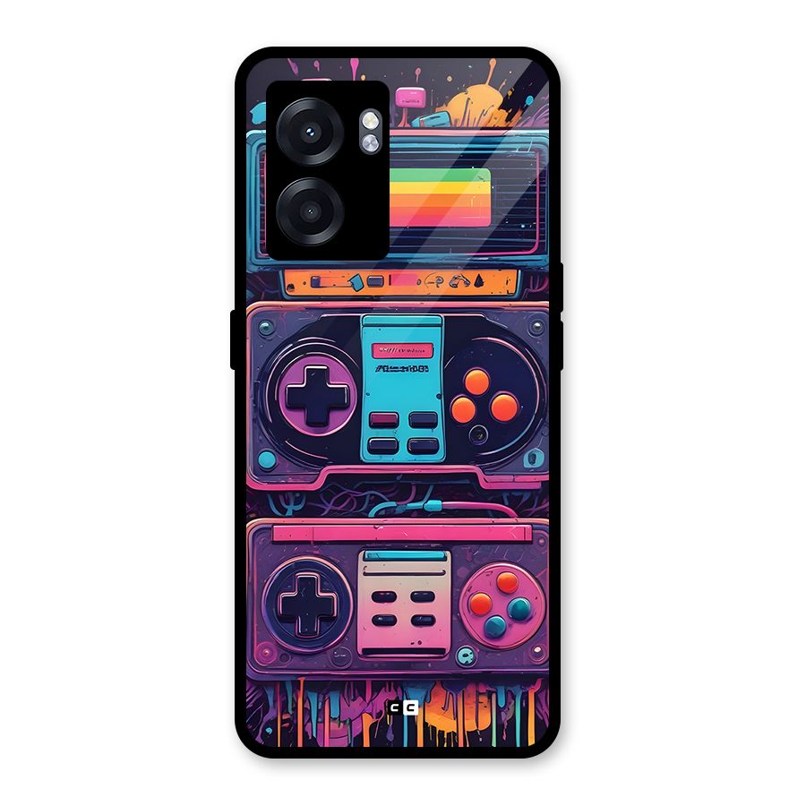 Comic Gaming Console Glass Back Case for Realme Narzo 50 5G