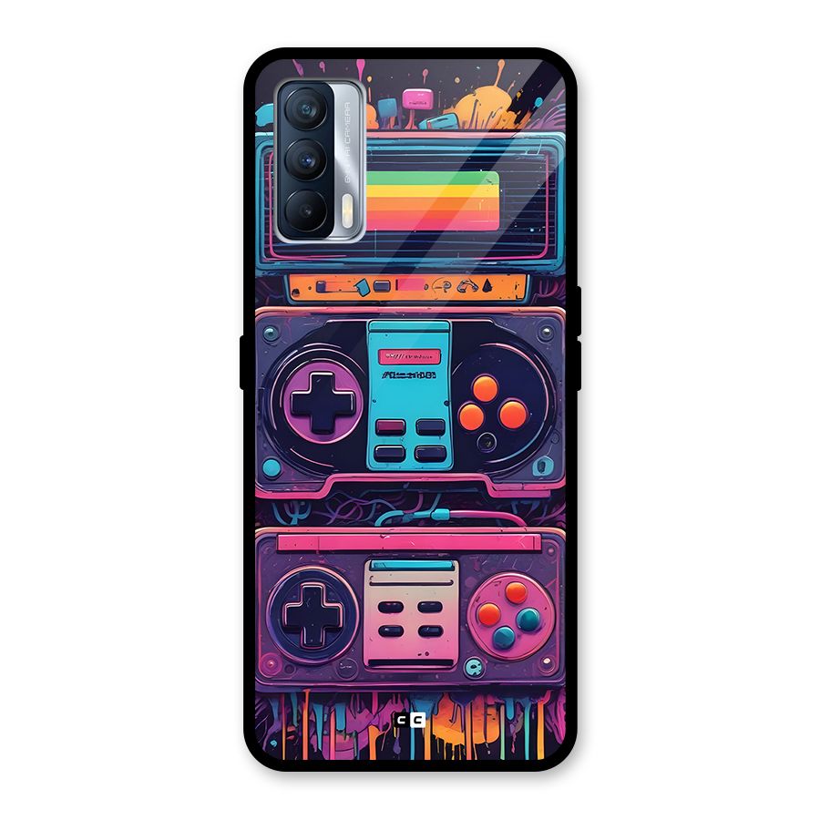 Comic Gaming Console Glass Back Case for Realme X7