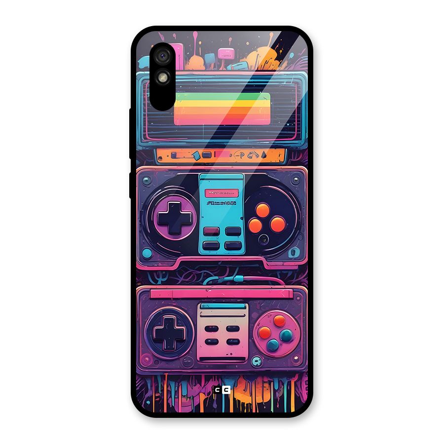 Comic Gaming Console Glass Back Case for Redmi 9A