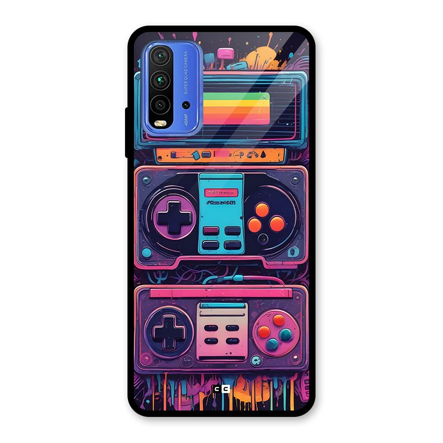 Comic Gaming Console Glass Back Case for Redmi 9 Power
