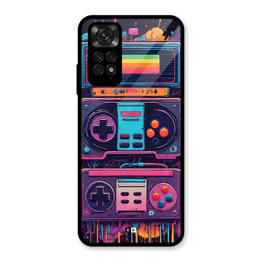 Comic Gaming Console Glass Back Case for Redmi Note 11S