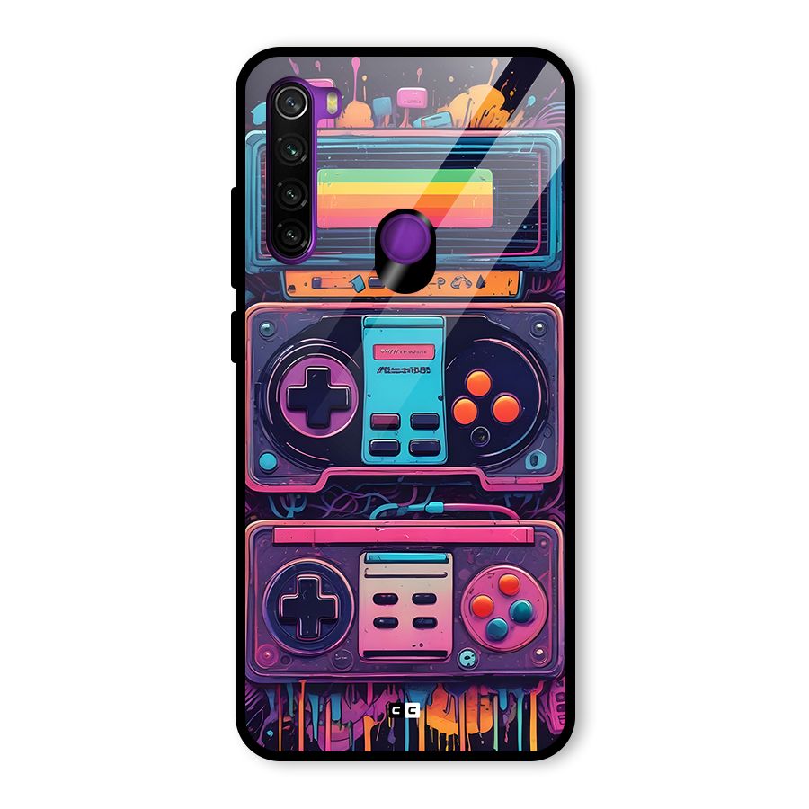 Comic Gaming Console Glass Back Case for Redmi Note 8