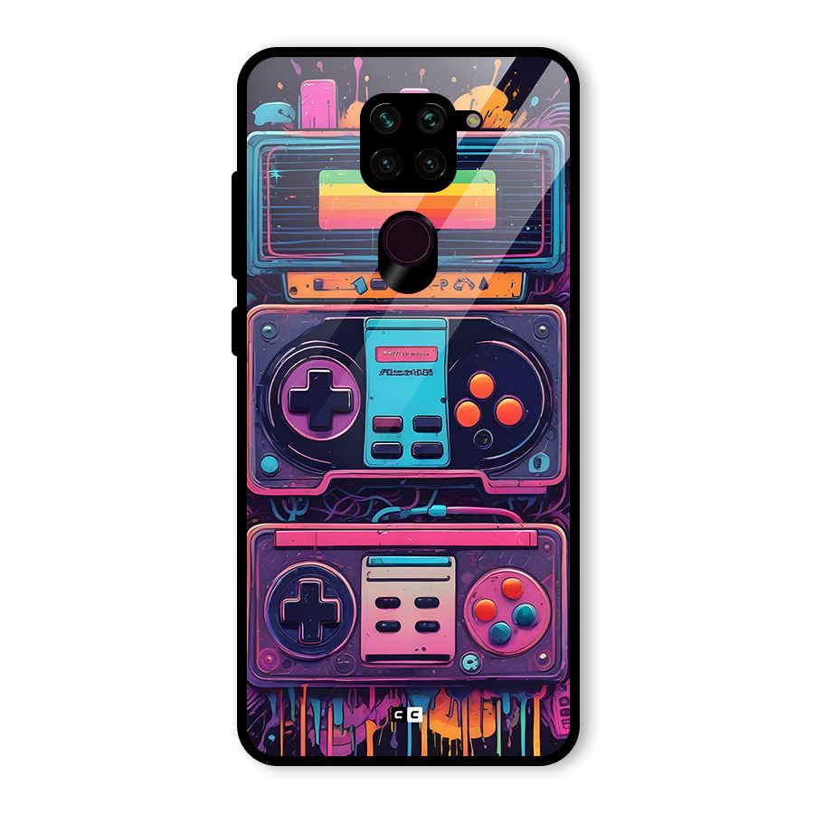 Comic Gaming Console Glass Back Case for Redmi Note 9
