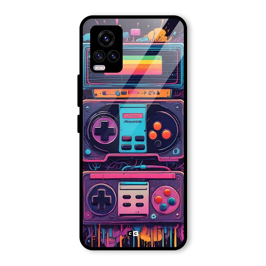 Comic Gaming Console Glass Back Case for Vivo V20