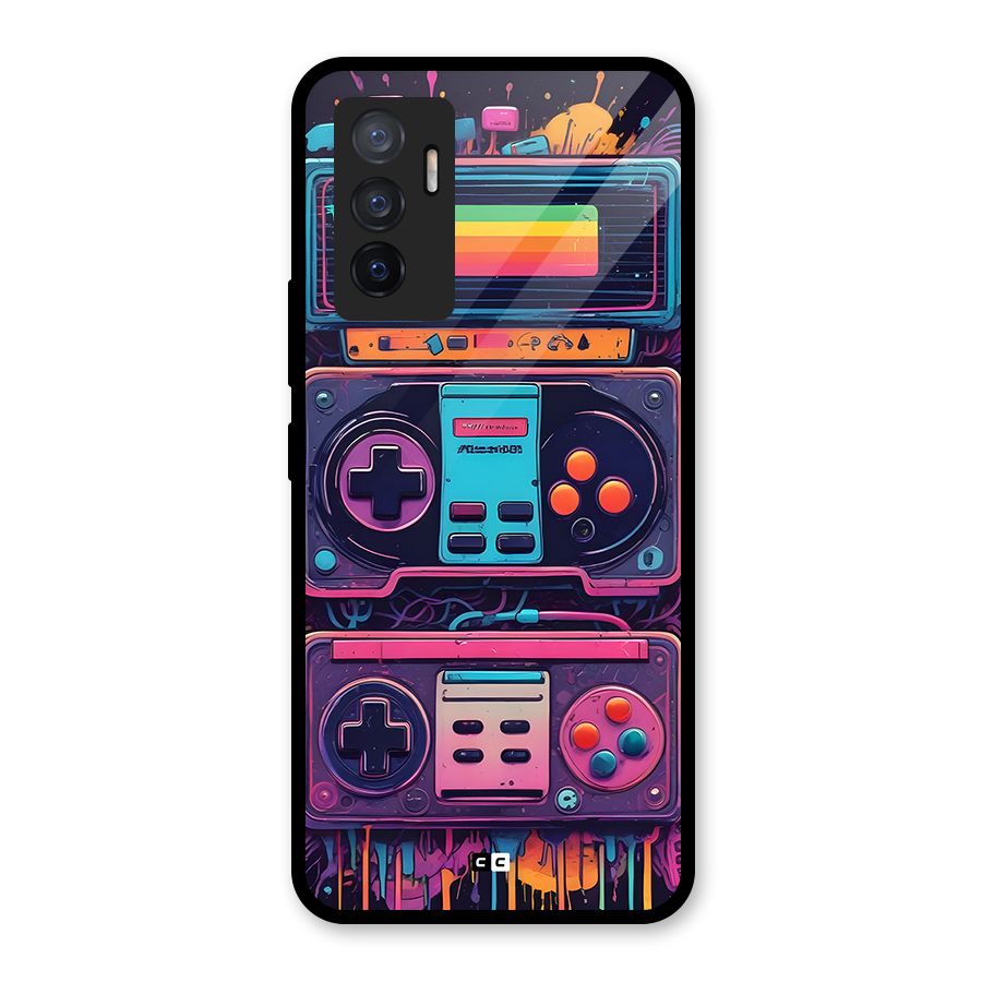 Comic Gaming Console Glass Back Case for Vivo V23e