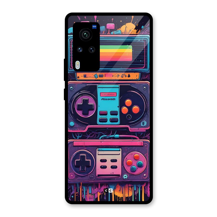 Comic Gaming Console Glass Back Case for Vivo X60 Pro