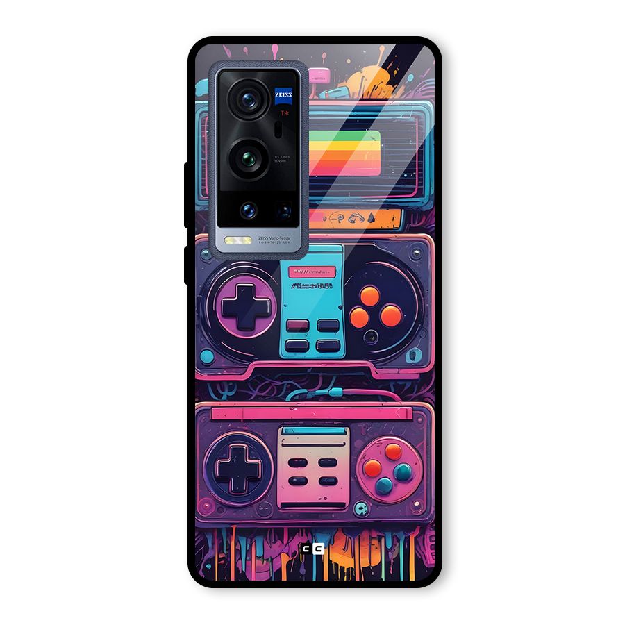 Comic Gaming Console Glass Back Case for Vivo X60 Pro Plus