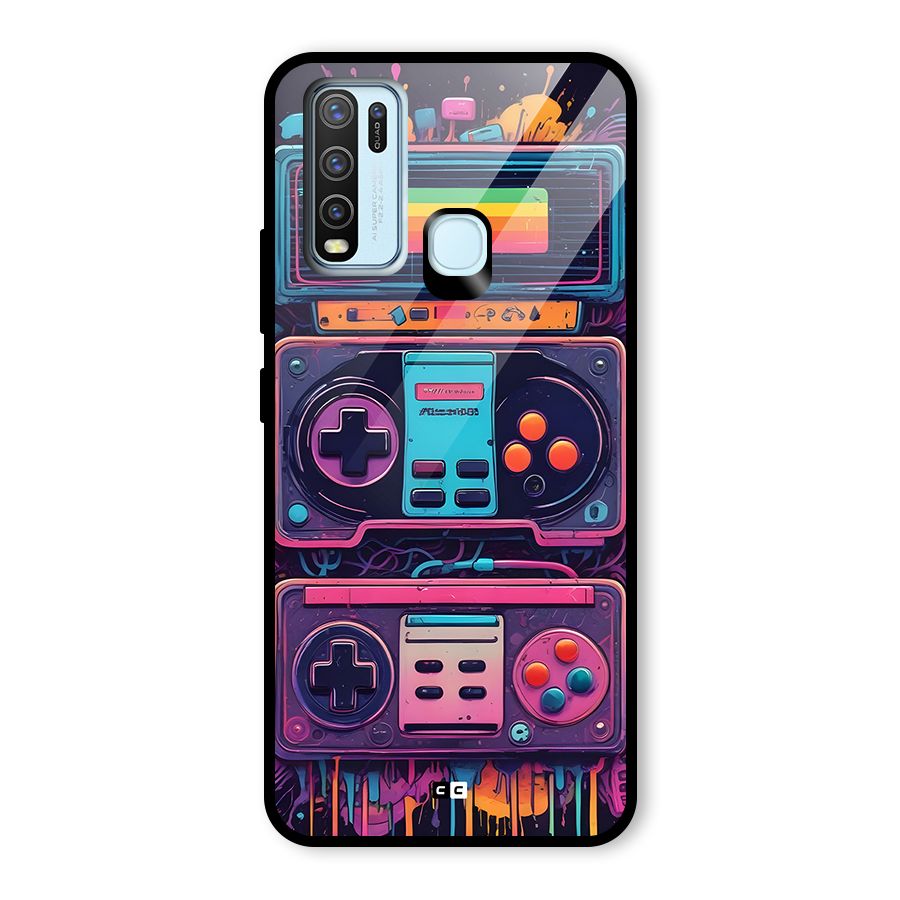 Comic Gaming Console Glass Back Case for Vivo Y30