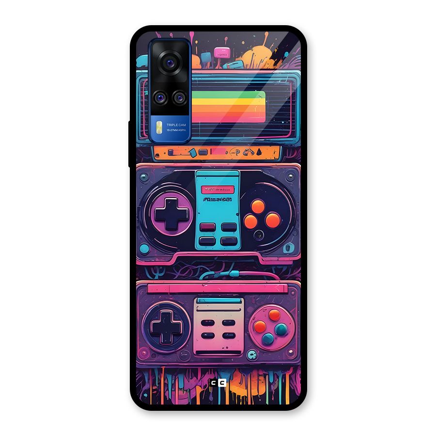 Comic Gaming Console Glass Back Case for Vivo Y31