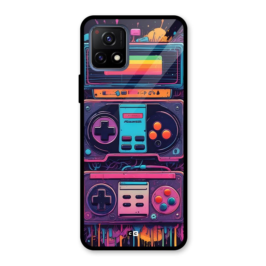 Comic Gaming Console Glass Back Case for Vivo Y72 5G