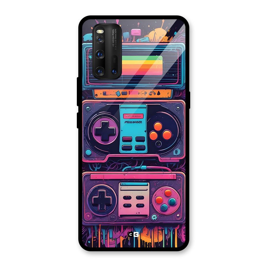 Comic Gaming Console Glass Back Case for Vivo iQOO 3