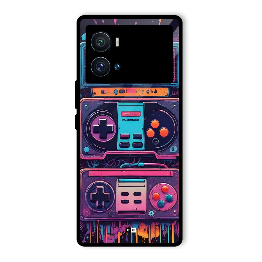 Comic Gaming Console Glass Back Case for Vivo iQOO 9 Pro