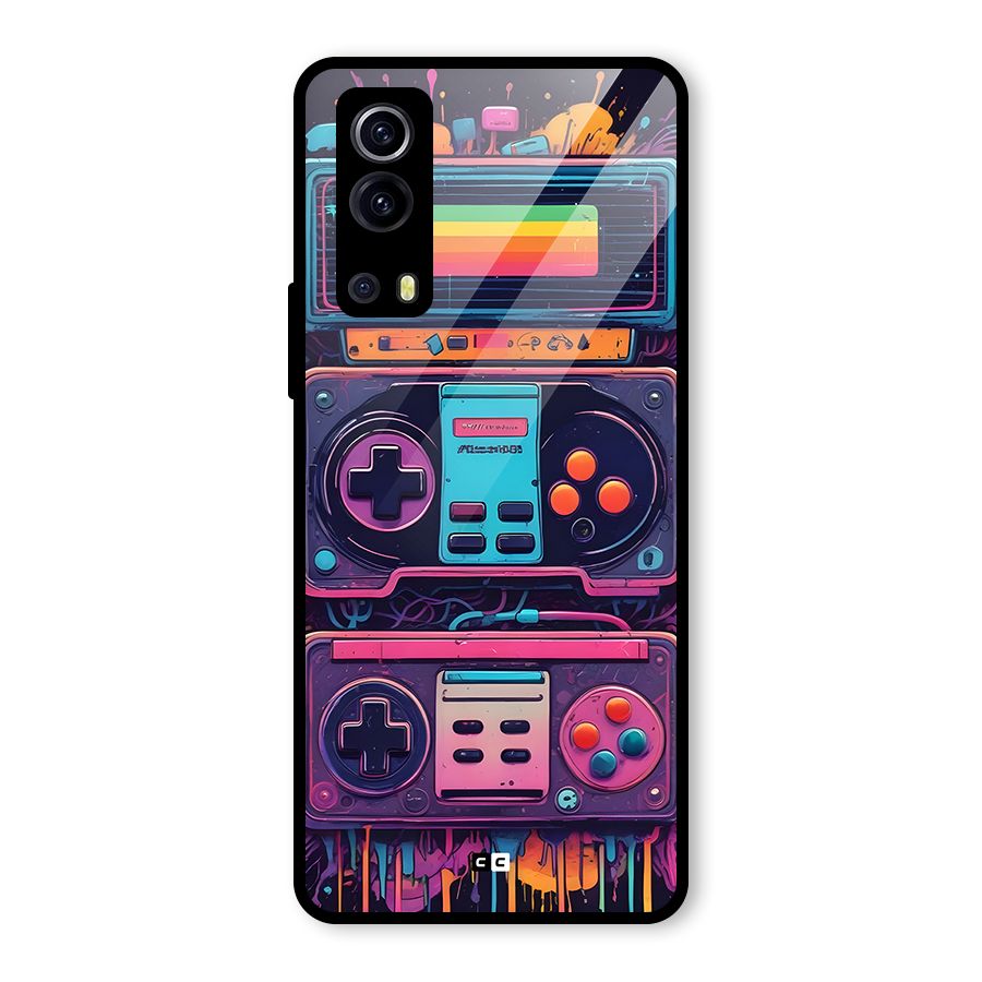 Comic Gaming Console Glass Back Case for Vivo iQOO Z3