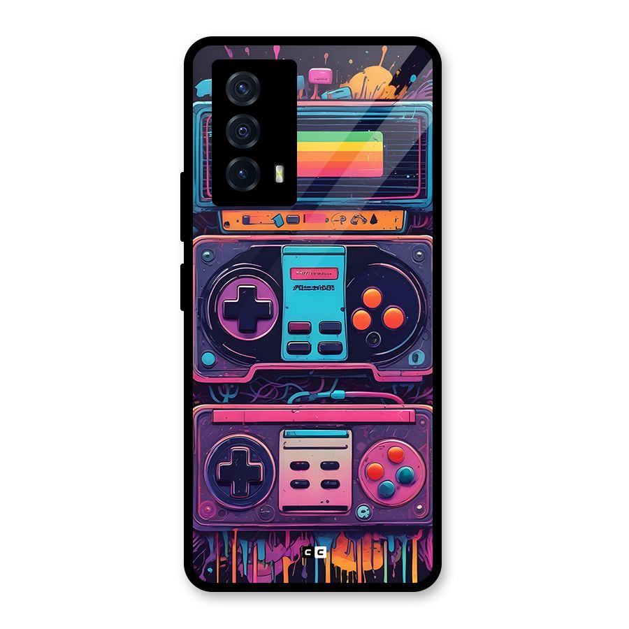 Comic Gaming Console Glass Back Case for Vivo iQOO Z5