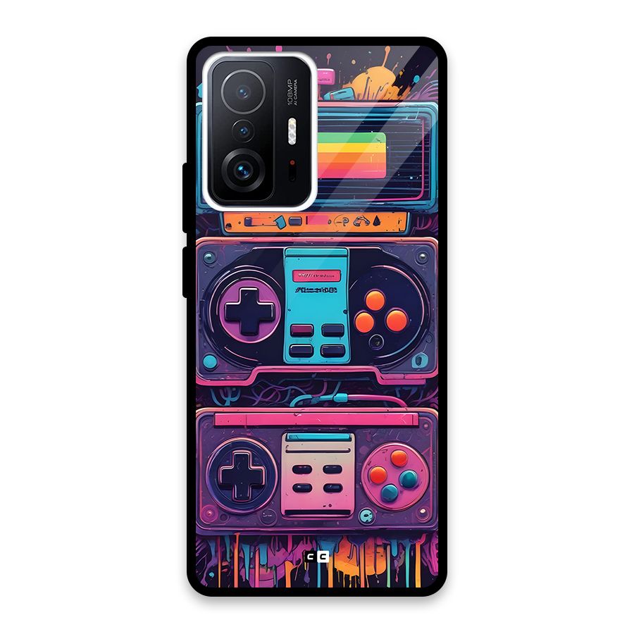 Comic Gaming Console Glass Back Case for Xiaomi 11T Pro