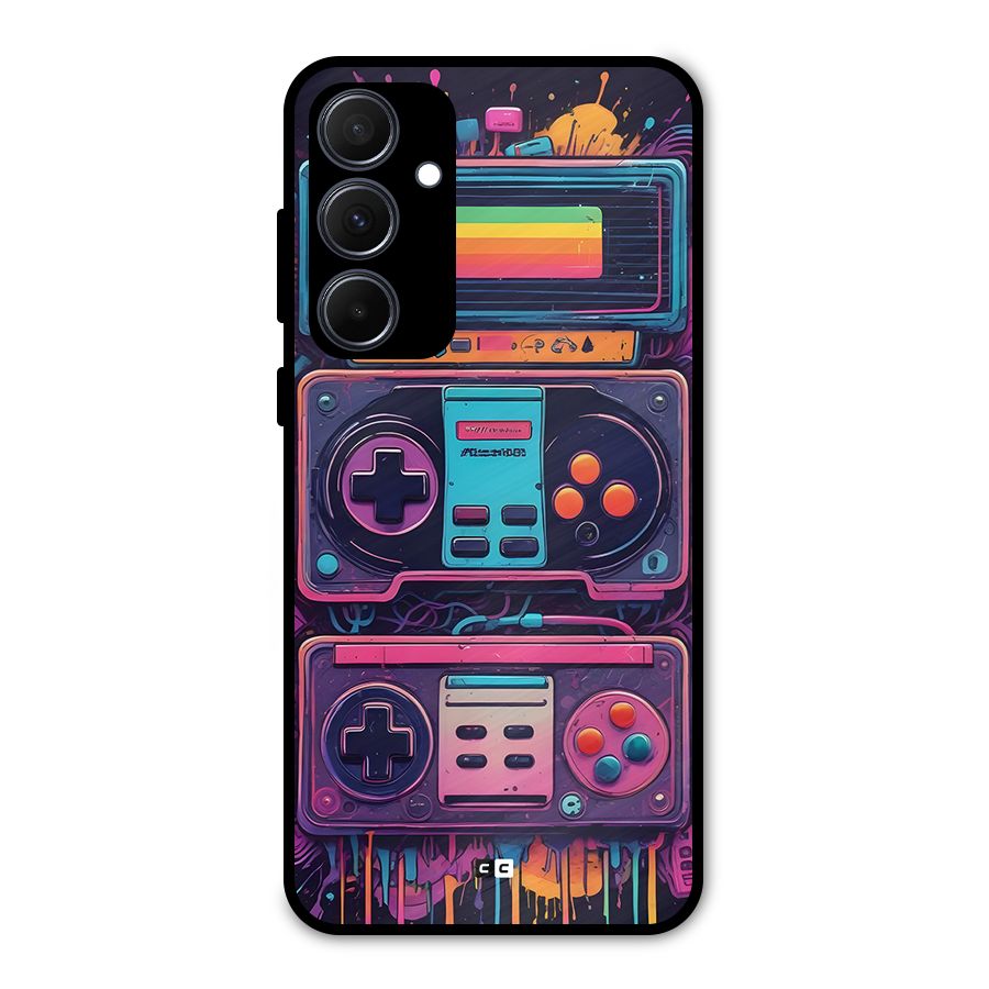 Comic Gaming Console Metal Back Case for Galaxy A35
