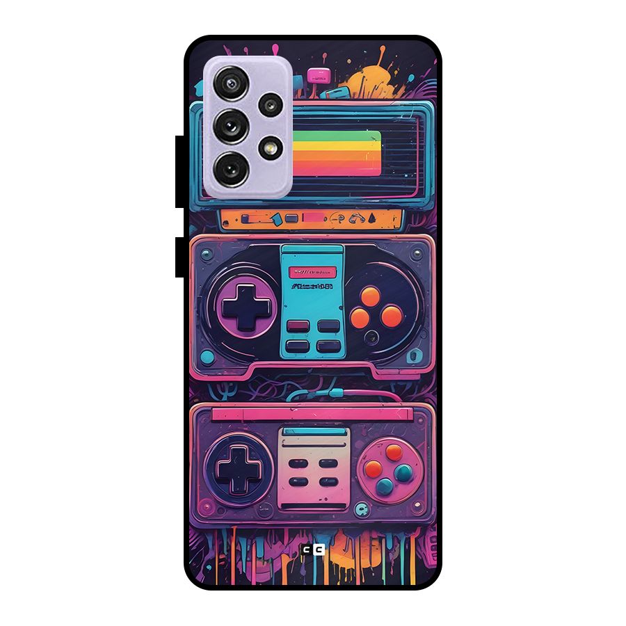 Comic Gaming Console Metal Back Case for Galaxy A72
