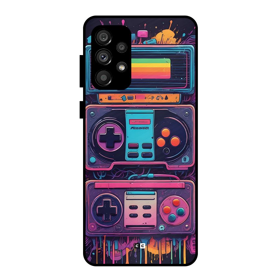 Comic Gaming Console Metal Back Case for Galaxy A73 5G