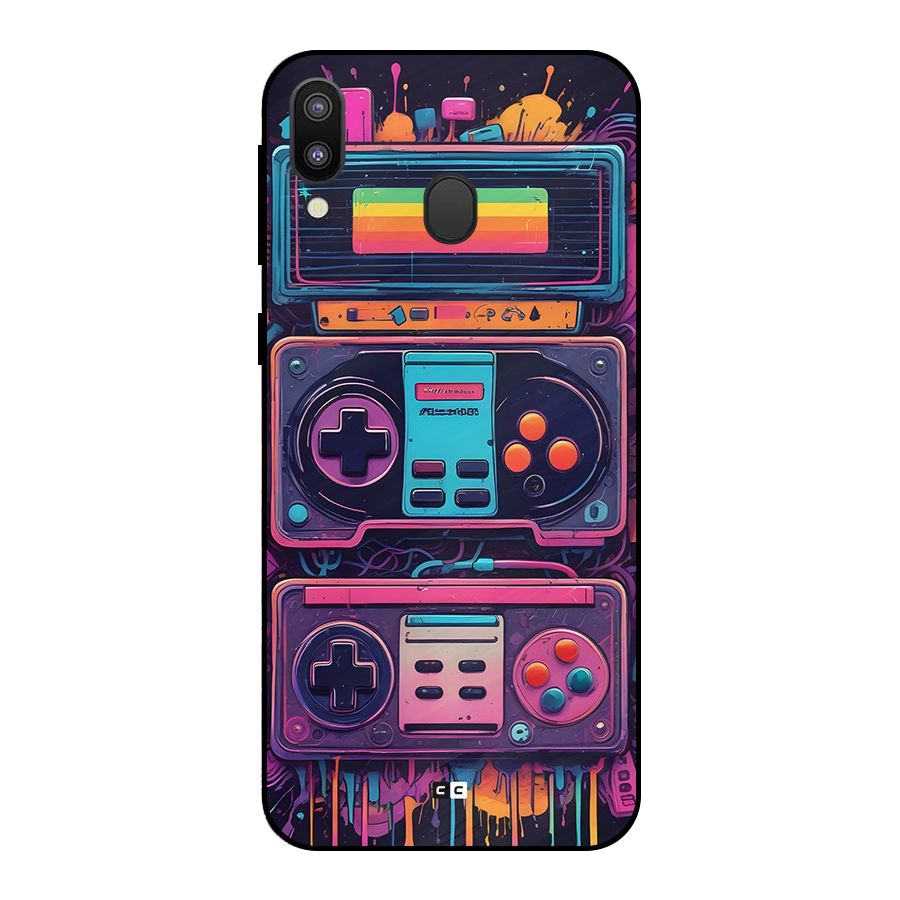 Comic Gaming Console Metal Back Case for Galaxy M20