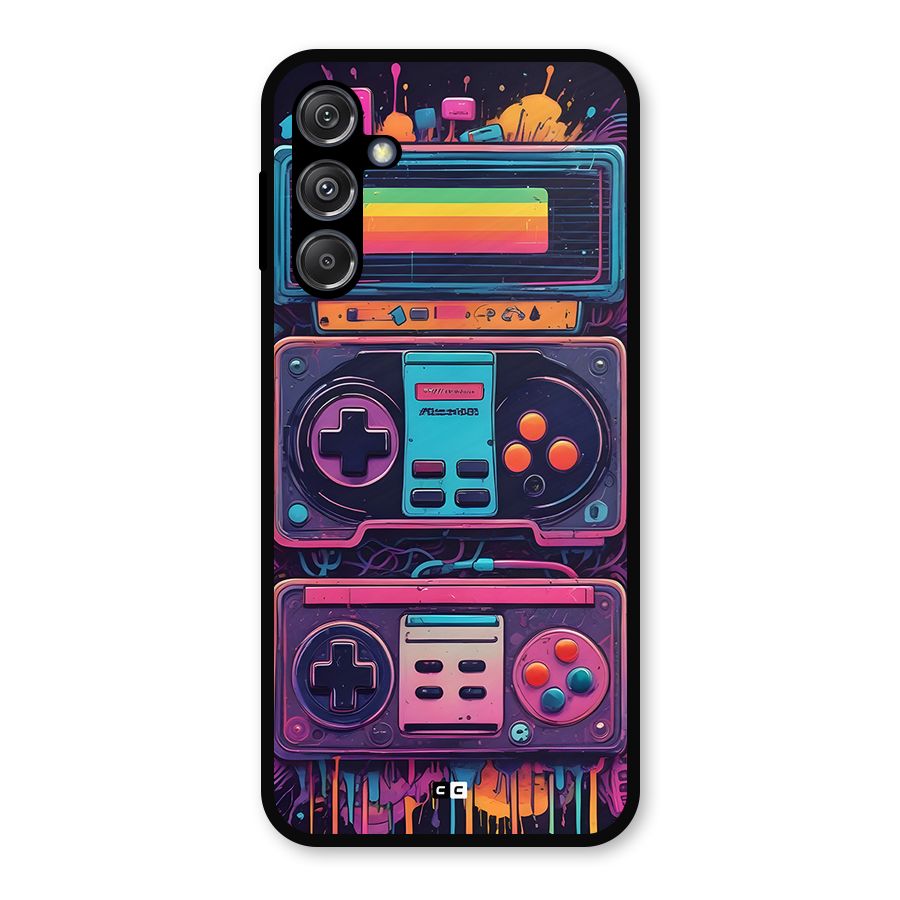 Comic Gaming Console Metal Back Case for Galaxy M34 5G
