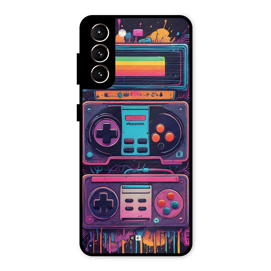 Comic Gaming Console Metal Back Case for Galaxy S21 5G