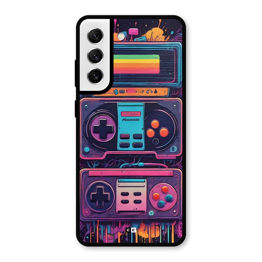 Comic Gaming Console Metal Back Case for Galaxy S21 FE 5G