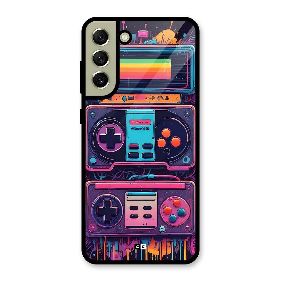 Comic Gaming Console Metal Back Case for Galaxy S21 FE 5G (2023)