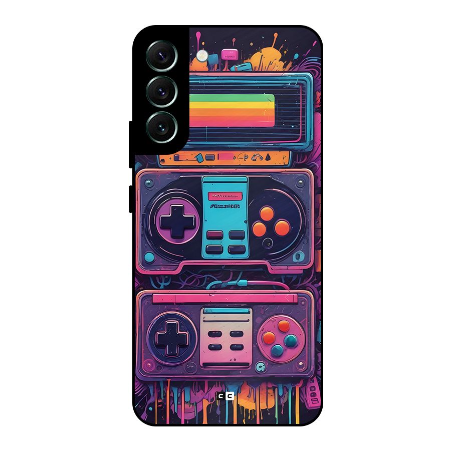 Comic Gaming Console Metal Back Case for Galaxy S22 Plus 5G