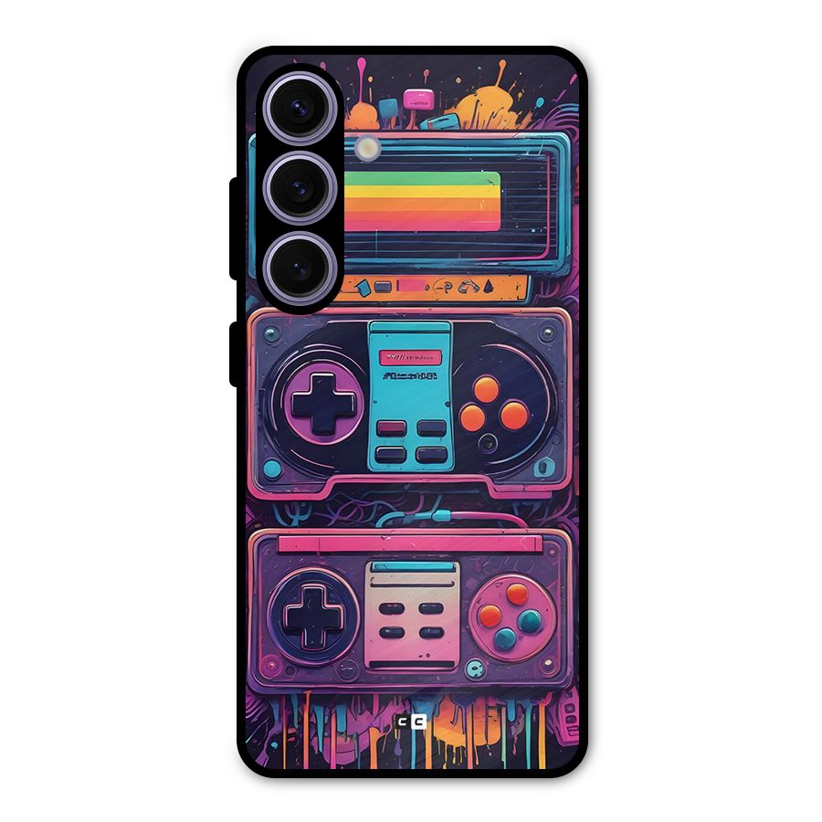 Comic Gaming Console Metal Back Case for Galaxy S24