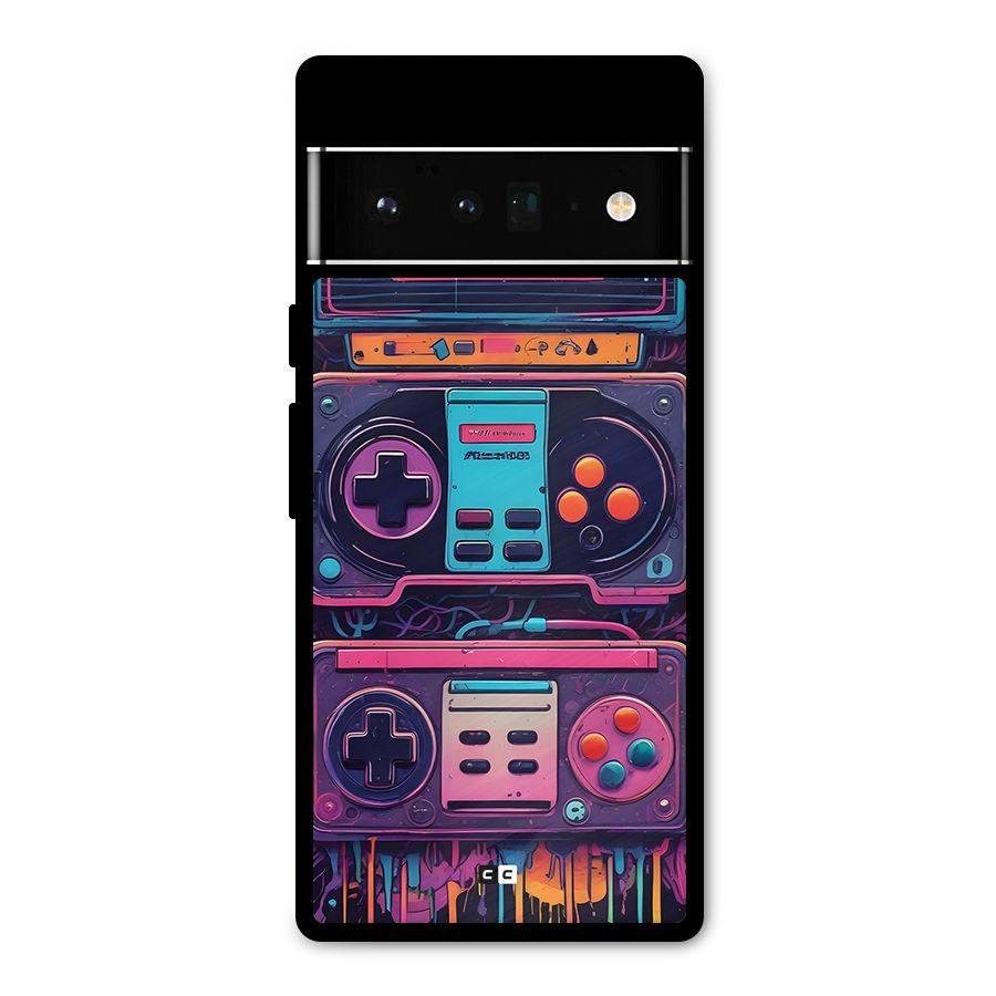 Comic Gaming Console Metal Back Case for Google Pixel 6 Pro