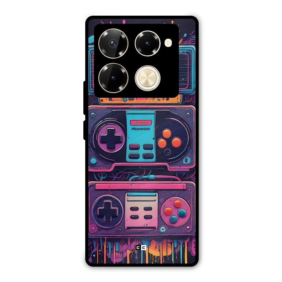 Comic Gaming Console Metal Back Case for Infinix Note 40 Pro