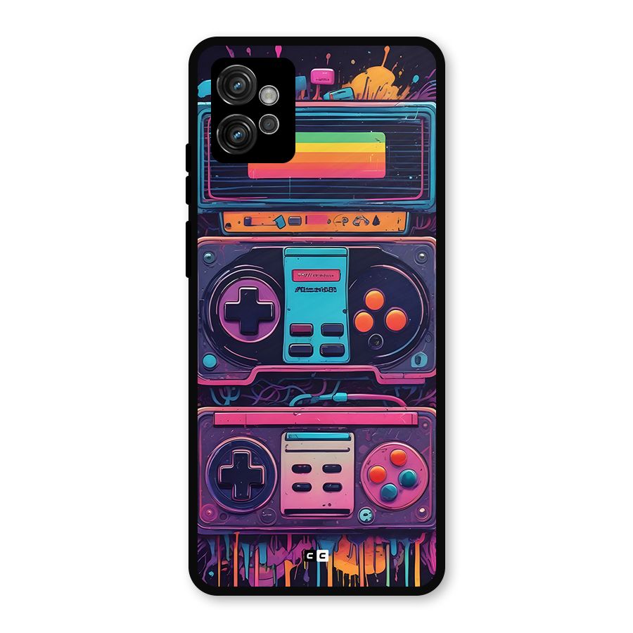 Comic Gaming Console Metal Back Case for Moto G32