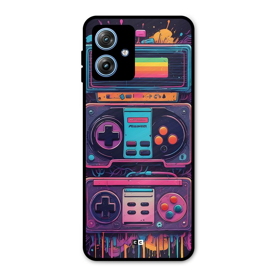 Comic Gaming Console Metal Back Case for Moto G54