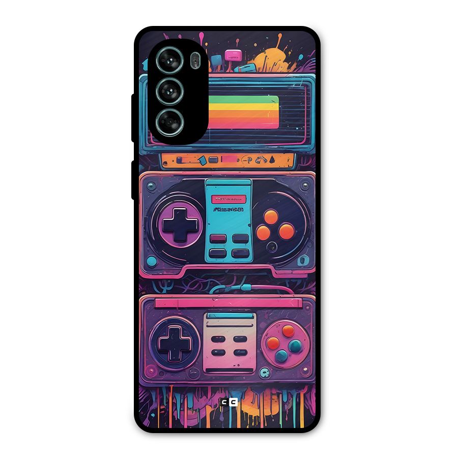 Comic Gaming Console Metal Back Case for Moto G62